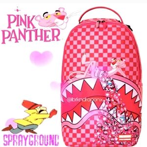 Last 1  NWT Waterproof Pink Panther Backpack Back to School Diamond Crusted